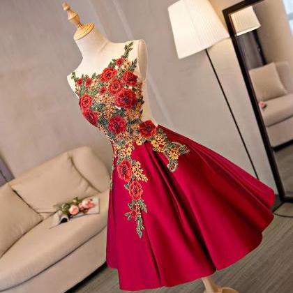 Red Homecoming Dress,chic Party Dress With..