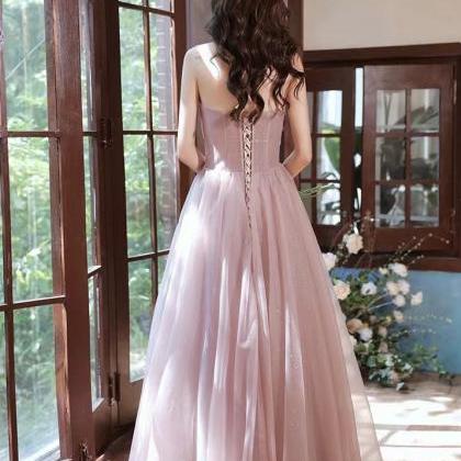 Strapless Party Dress,fairy Evening Dress,pink..