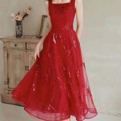Red Daliy Dress,cute Birthday Dress,spaghetti..