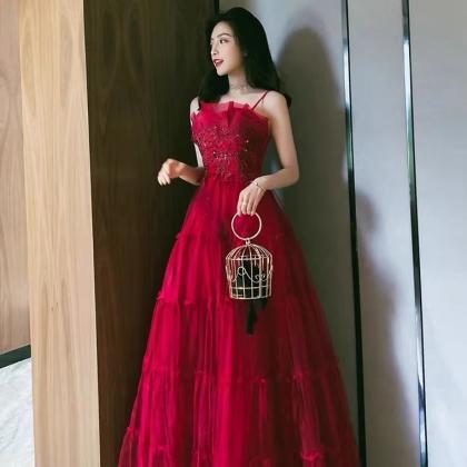 Red Evening Dress,,cute Graduation Dress,..
