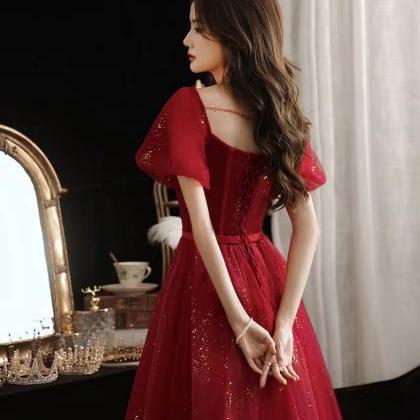 Sweet Prom Dress,red Party Dress,elegant Evening..