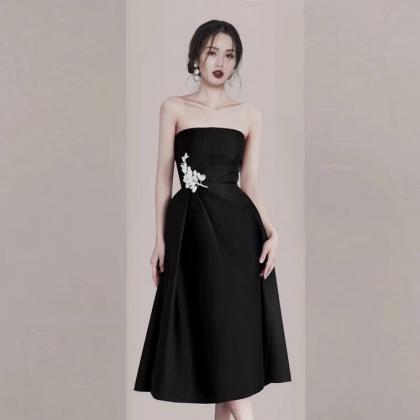 Black Party Dress,strapless Dress ,sexy Homecoming..