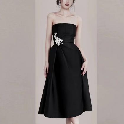 Black Party Dress,strapless Dress ,sexy Homecoming..