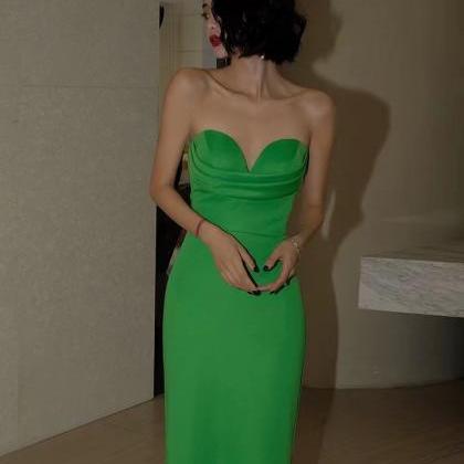 Green Party Dress,strapless Dress ,sexy Homecoming..