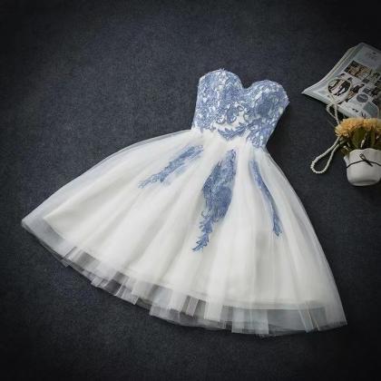 White Party Dress,strapless Dress Princess..