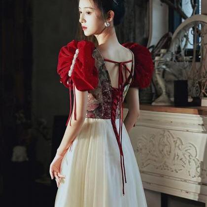 Red Prom Dress,off Shoulder Evening Dress,princess..