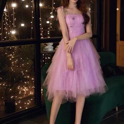 Fairy Temperament Homecoming Dress,spaghetti Strap..