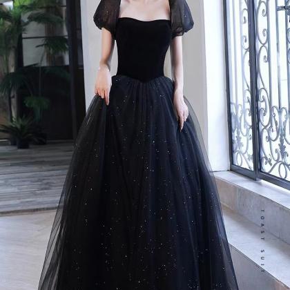 Black Party Dress,off Shoulder Prom Dress,princess..