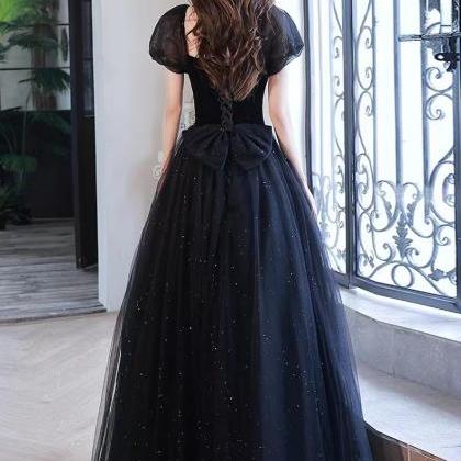 Black Party Dress,off Shoulder Prom Dress,princess..