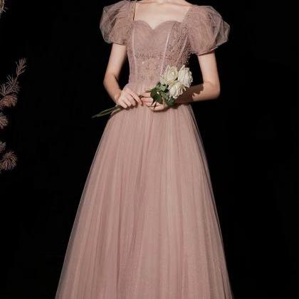 Fairy Bridesmaid Dress Pink Prom Dress, Off..