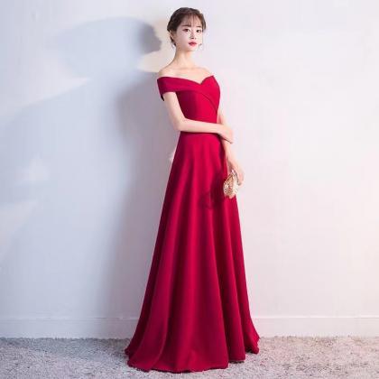 Red Party Dress,off Shoulder Prom Dress,elegant..