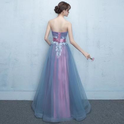 Strapless Prom Dress, Sweetheart Evening..