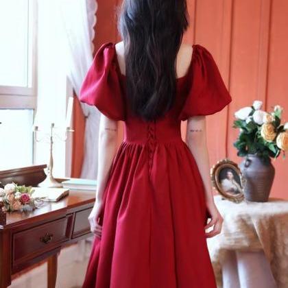 Red Evening Dress, Charming Prom Dress, Off..
