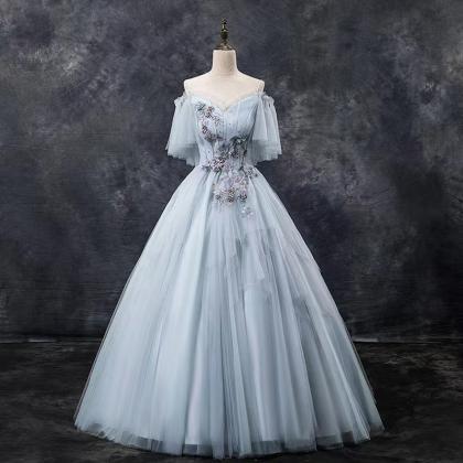 Fairy evening dress, grey wedding d..