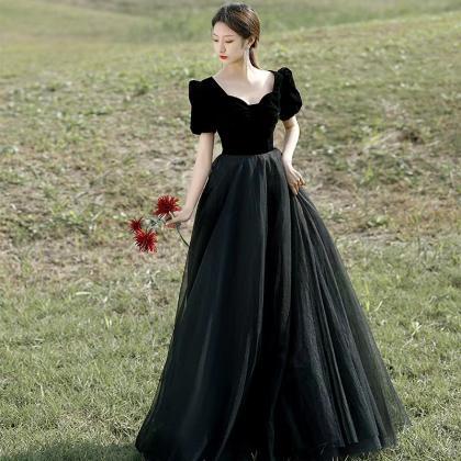 Elegant evening dress,black wedding..