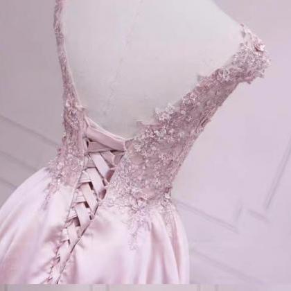 Pink evening dress,sleeveless party..
