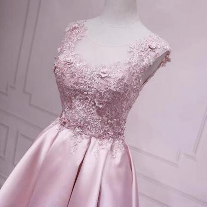 Pink evening dress,sleeveless party..