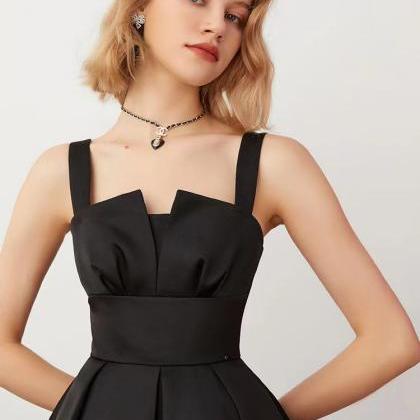 Simple Prom Dress,v-neck Evening Dress, Black..