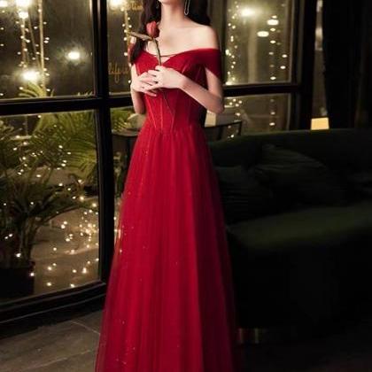 Red Dress, Fairy Off Shoulder Prom Dress,sexy..