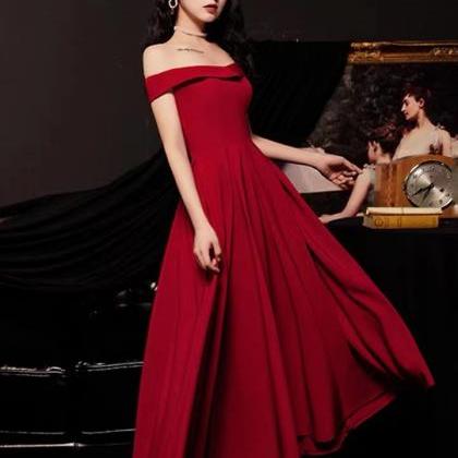Sexy Prom Dress,red Party Dress, Off Shoulder Prom..