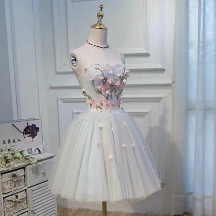 Strapless Party Dress,fairy Prom Dress,cute..