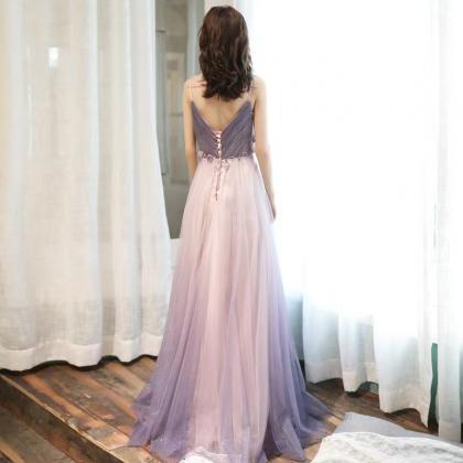 Spaghetti Strap Party Dress,purple Prom Dress,sexy..