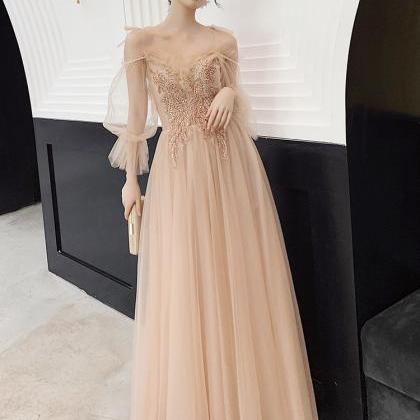 Long Sleeve Prom Dress Fairy Party Dress,tulle..
