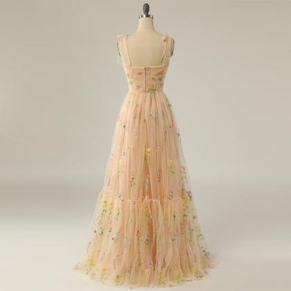 Spaghetti Strap Evening Dress, Chic Prom..