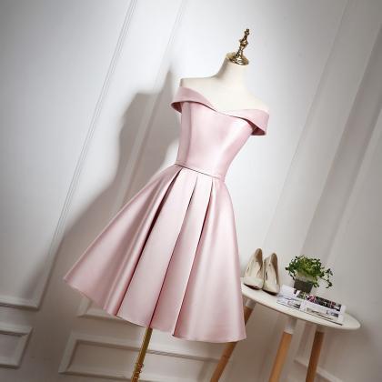 Off Shoulder Evening Dress,pink Homecoming Dress,..