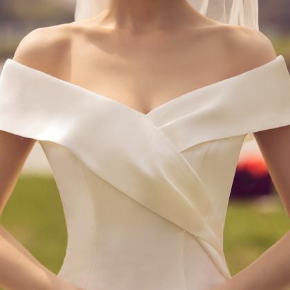 Off Shoulder Bridal Dress,white Wedding..