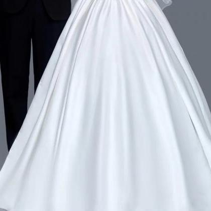 Strapless Bridal Dress,white Wedding Dress,elegant..