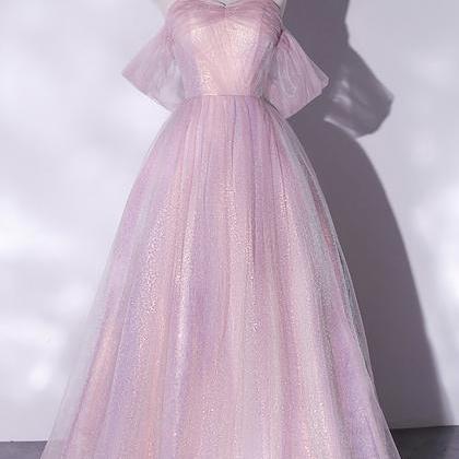Off Shoulder Evening Dress,pink Party Dress,fairy..