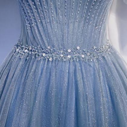 Starry Prom Dress, Spaghetti Strap Party Dress..