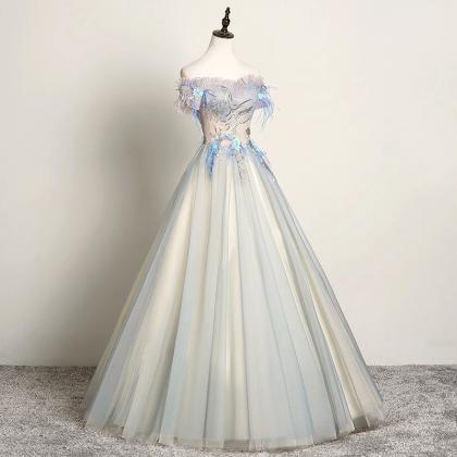 Colorful Wedding Dress, Off-shoulder Prom Dress,..