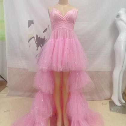 Spaghetti Strap Prom Dress，fairy Evening..