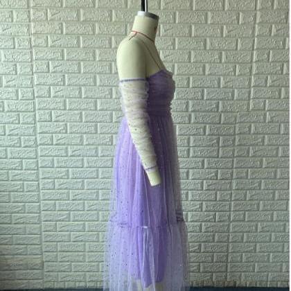 Off Shoulder Evening Dress,purple Prom Dress,..