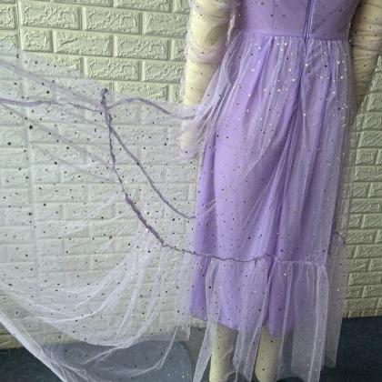 Off Shoulder Evening Dress,purple Prom Dress,..