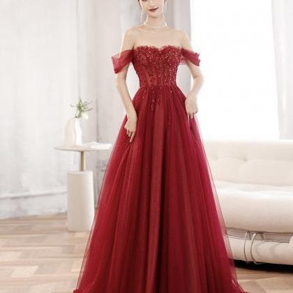 Strapless/off Shoulder Evening Dress, Red Party..