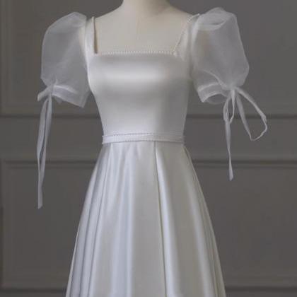 Cute Party Dress,off Shoulder Evening Dress,white..