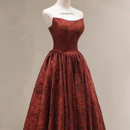 Strapless Prom Dress,red Evening Dress,charming..