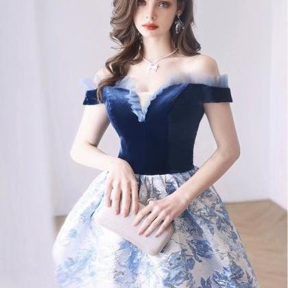 Enchanted Evening Floral Embroidered Navy Ball..