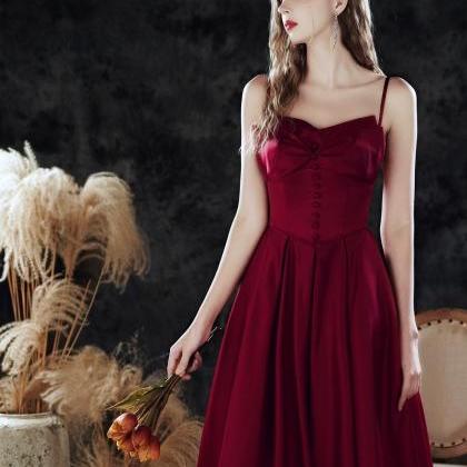 Red Homecoming Dress, Cute Party Dress,spaghetti..