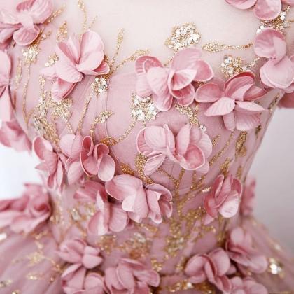 Pink Quinceanera Dress, Sweet 16 Dress, Floral..