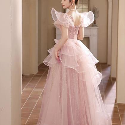 Temperament Socialite Prom Dress, Pink Party..