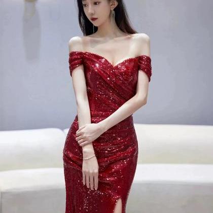 Retro Sequined Fishtail Dress