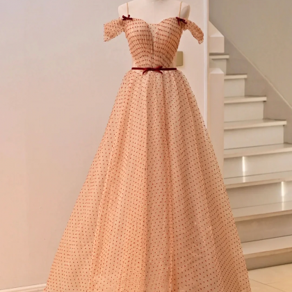 Cute Tulle Floor Length Prom Dress, Off The..