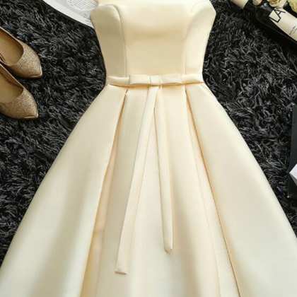 Simple Satin Homecoming Dress, Beautiful Short..