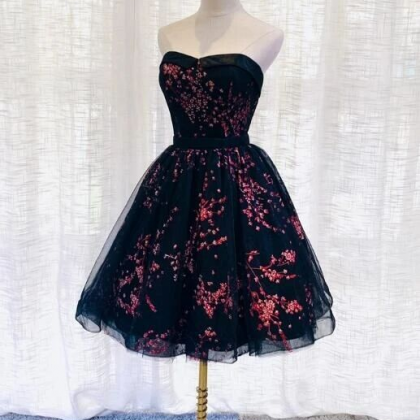 Strapless Tulle Scoop Homecoming Dress, Lovely..
