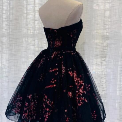 Strapless Tulle Scoop Homecoming Dress, Lovely..