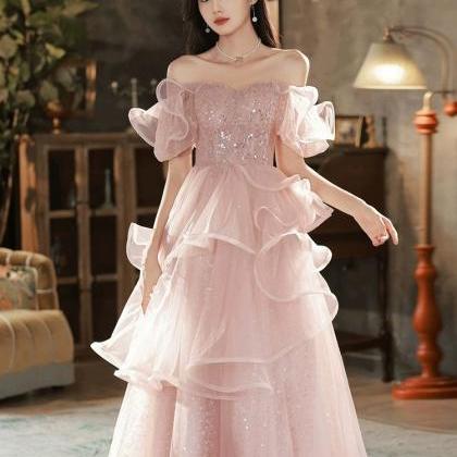 Princess Pink Birthday Dress, Student Prom Dress,..